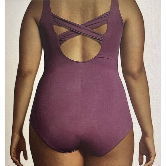 NWT Lands' End Women's SlenderSuit Carmela Tummy Control Swim Suit 24W G - Picture 2 of 9